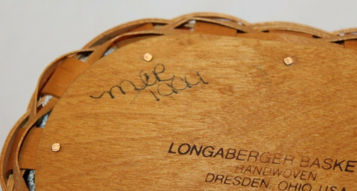 Longaberger 1999 Mother's Day Basket w/ Handle, Protector, Tie-On