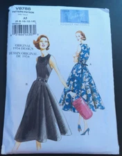 Vogue Pattern V8788 Ms Vintage 1954 Design Pullover Back Wrap Dresses Sz 6-14
