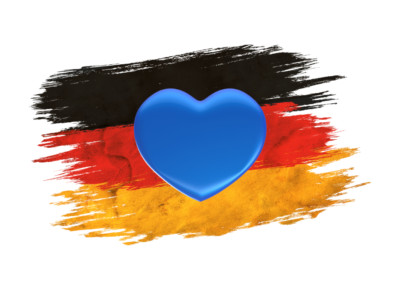 25x Aufkleber Deutschland Blaues Herz Blau AFD Sticker -Premium Qualität-