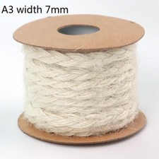 5M Hemp Rope Braided Burlap Jute Cord Ribbon Rustic Retro Upholstery Trim DIY