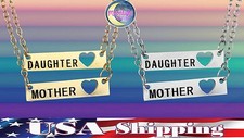 New 2PCS Mother Daughter Heart Love Mom Set Pendant Necklace