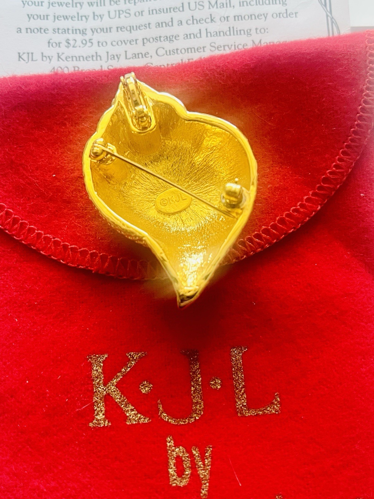 Vintage Gold tone KJL Kenneth Jay Lane Conch Shel… - image 2