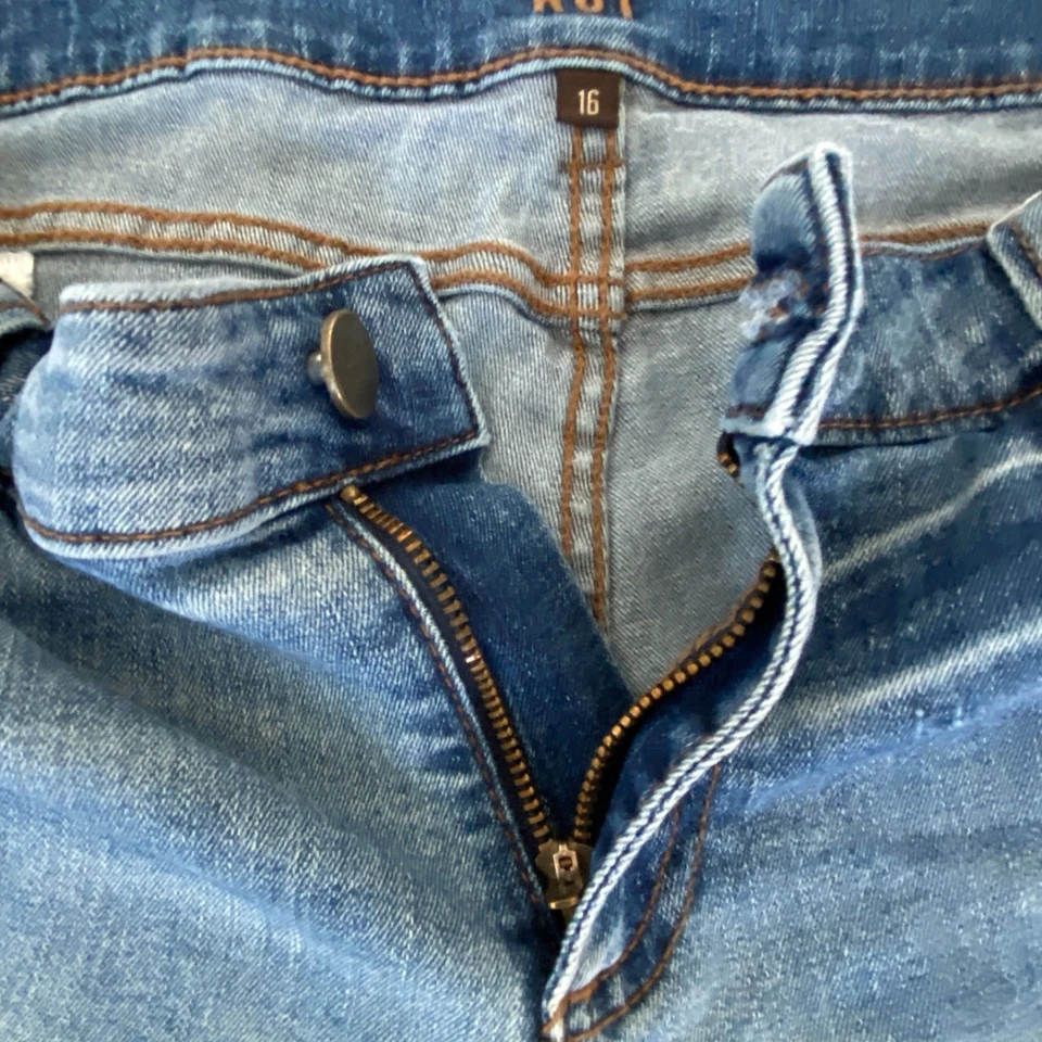 Kut From The Kloth Ankle Skinny Blue Jeans Distressed Size 16 Style SP040ME4 - Image 2 of 4