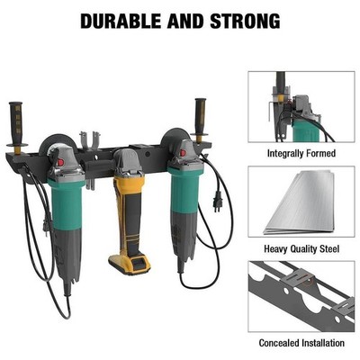 Angle Grinder Holder Wall Mount Bracket 3 Bay Stable Support Multipurpose with