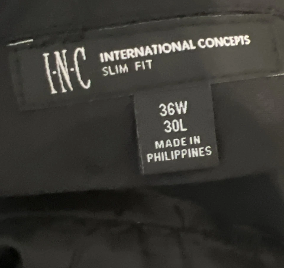 Men’s Dress Pants Size 36Wx30L Charcoal Gray Slacks Wool INC - Image 2 of 2