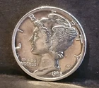 1935 S Mercury Silver Dime ■ CH-AU ■ #6028