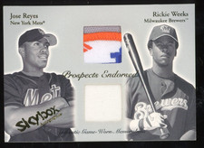 Jose Reyes Rickie Weeks 2004 Fleer Prospects Endorsed Patch Relic Serial #d /50