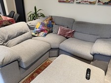 Oak Furniture Land Morgan Modular Corner Sofa Grey with Footstool