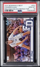 2024 BOWMAN UNIVERSITY BEST FIELD DAY BLACK REFRACTOR COOPER FLAGG 2/10 PSA 10