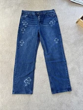 Vintage Chrome Hearts Levis Blue Jeans Embroidered Size 34 fits size 313 G2U
