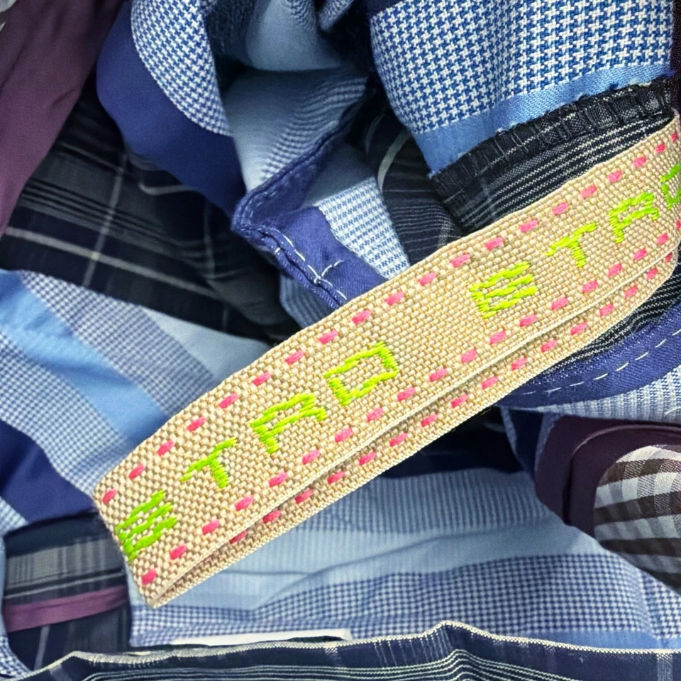 Etro Pants Mens Size 36 x 34 Cotton 54 Italy Blue Plaid - Image 3 of 4