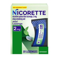Nicorette stop smoking aid mini Lozenge 81 Lozenges 2mg Mint - 2/2027