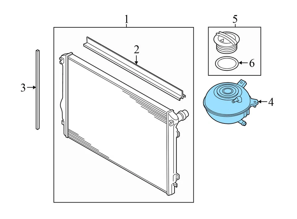 AUDI TT QUATTRO 2016-2020 - Depósito de refrigerante/tanque/botella 5Q0121407G Foto 4 de 4