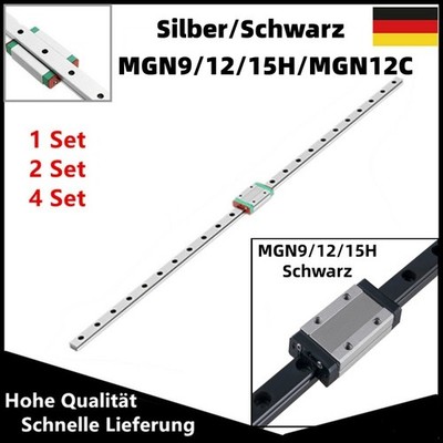 1/2/4 Set MGN9 mgn12 Linearführung Linearschienen 250-600mm Linear Rail + Block