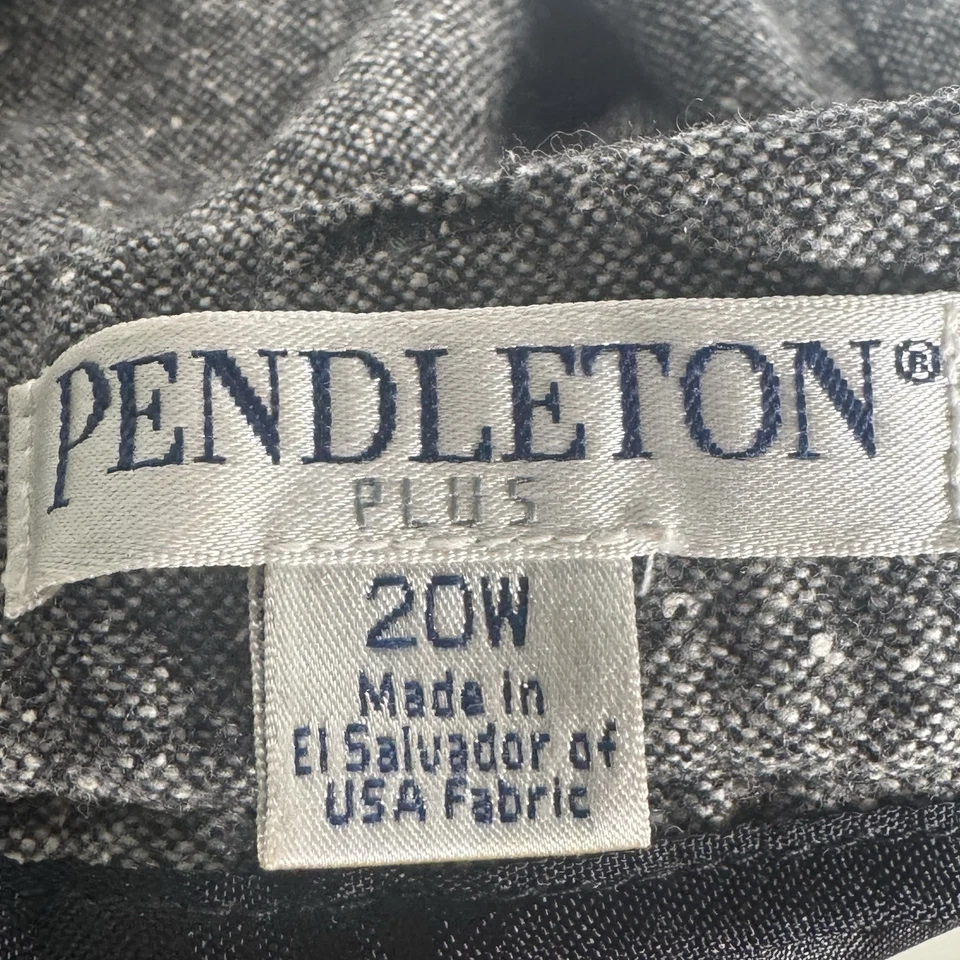 Pantalones de vestir vintage Pendleton forrados de lana y seda para mujer talla grande 20W negro blanco Foto 4 de 4