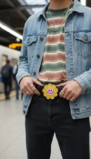 New Unisex Buckle Teen Women Fashion Yellow Flower Emoji Cartoon Day Night Wear