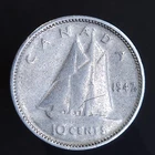 1947 ML - maple - Canada 10 ten cents dime SILVER - LOW COMBINED SHIP - C10-218