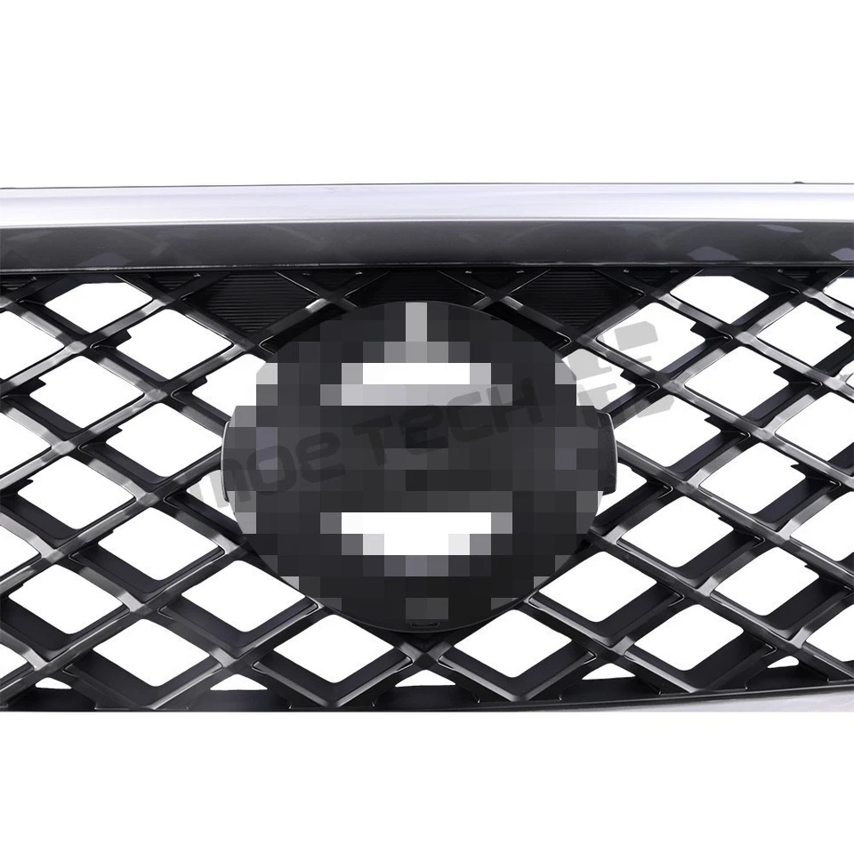 Para Nissan Xterra 2009-2013 carcasa plateada sin emblema conjunto de rejilla Foto 3 de 4