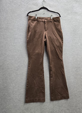 Old Navy Women Pants 10 Brown Dress Pants Pixie Flare High Rise 29" Inseam