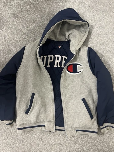 Veste réversible Supreme x Champion FW14 Gris marine XL