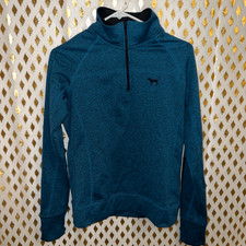 PINK blue quarter zip sweater size S