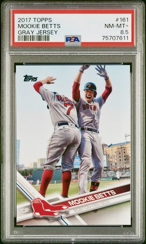 Mookie Betts 2017 Topps SSP #161 PSA 8.5 Gray Jersey Image Variation Rare