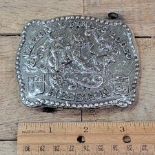 Vintage Hesston 1985 National Finals Rodeo Belt Buckle NFR Cowboy NEW