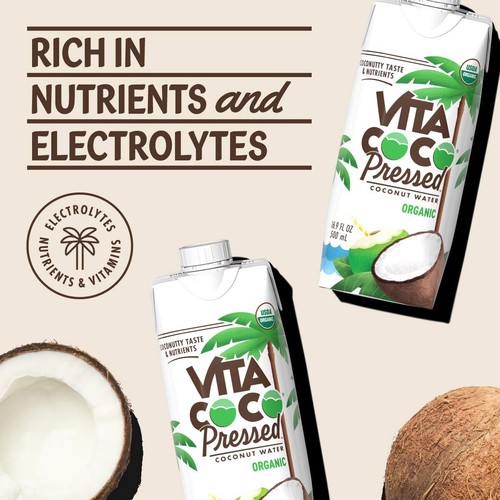 Vita Coco Organic Coconut Water, Pressed, More "Coconutty" Flavor, Natural Elect - Picture 5 of 5