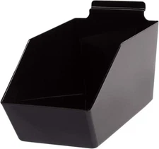 Dump Bins For Slatwall Black Set of 6 Plastic Slat Wall Display 6” x 11 ½” x 5
