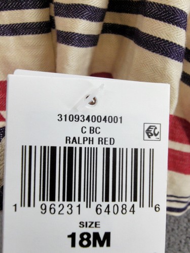 Ralph Lauren Striped Linen Dress Baby Girls 18M Ralph Red Sleeveless Pullover - Picture 15 of 15