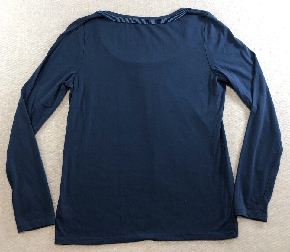 Talbots Womens T-Shirt Sz S Blue Regular Fit Scoop Neck Long Sleeve - Image 4 of 4