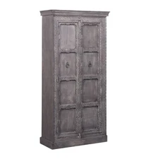 Maven Lane Handmade Heritage Wooden Cabinet in Grey Distressed Finish (Open Box)