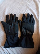 VTG B.M.W MOTORCYCLE GLOVES MADE IN ITALY 7-7 1/2 BLACK LEATHER NYLON GORTEX