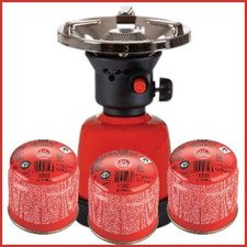 Fornello fornellino a gas Butano da campeggio portatile con 3 a cartucce piezo