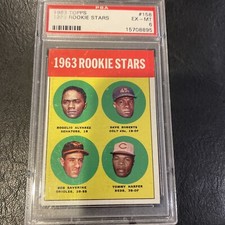 TOMMY HARPER 1963 Topps ROOKIE STARS #158 PSA 6 EX-MINT Dave Roberts Reds Card