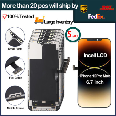 5Pack Incell LCD Touch Screen Digitizer For iPhone 12 Pro Max 6.7'' Wholesale Lot