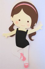 Gymnast Ballerina Girl Paper Doll Die Cut Scrapbook Embellishement