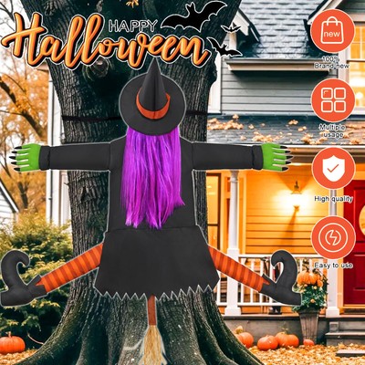 Halloween Dekor Hängende Abstürzende Hexe in Baum Baumstämme Crashing Witch Deko
