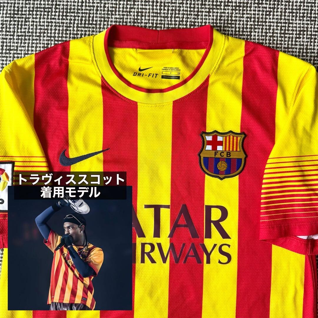み*や様 【希少】バルセロナ✖️Travis Scott アウェイレプリカユニフ 13/14 FC Barcelona Away Jersey S Catalonia Style Travis Scott Worn