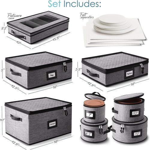 Versatile China Storage Box Set for Plates, Glasses, and Cutlery - Safe & Secure - Picture 4 of 9