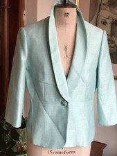 Size 12 Eastex Classic Turquoise Blue Three Quarter Sleeve Smart Jacket Viscose