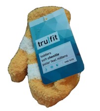 Tru Fit Yellow/White Kids Fuzzy Cozy Thumb Mittens