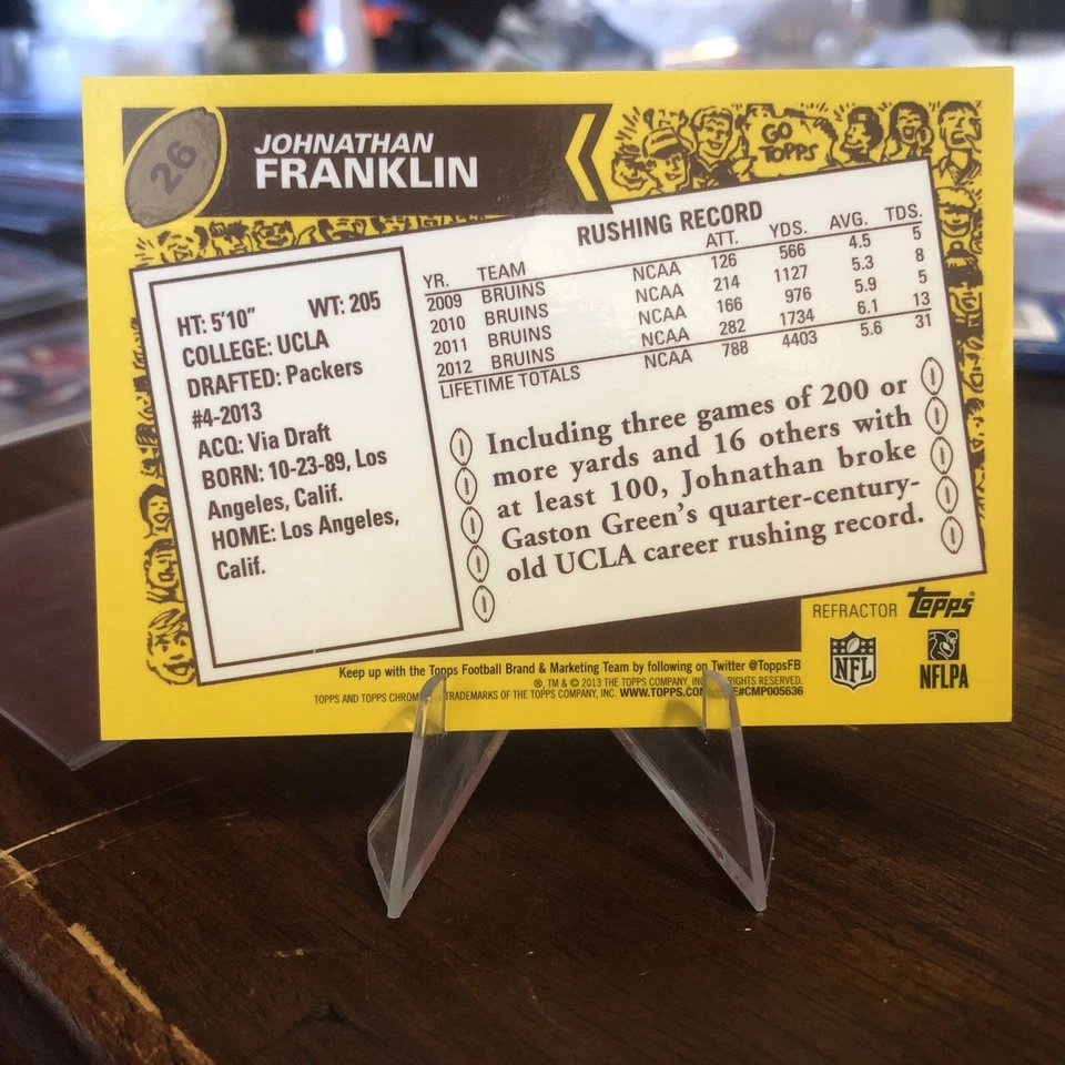 Johnathan Franklin 2013 Topps Chrome 1965 Refractor #40/99 Rookie Packers NM - Image 2 of 2