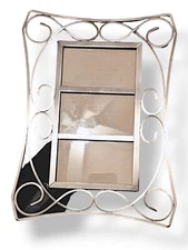 FETCO Picture Frame polished nickel holds  3- 2.25”x4” Pictures