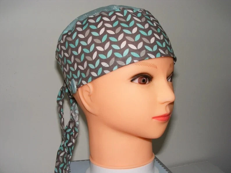 Gorra quirúrgica exfoliante médico enfermera hospital marrón azul beige hecha a mano envío gratis Foto 3 de 4