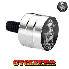 REAPER SKULL W Blue Knurled Billet Fender Seat Bolt For 96-16 Harley