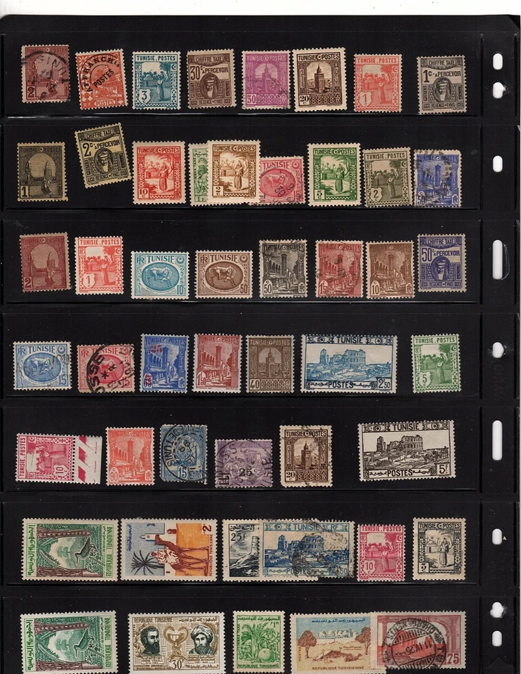 TÚNEZ sellos distribuidor stockpages 510 sellos (mb18 Foto 3 de 4