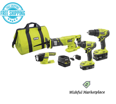 Ryobi Cordless 4-Tool Combo Kit Saw 