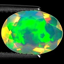 1.34 Ct Natural Ethiopian Faceted Opal Gemstone Multi Color Oval Cut