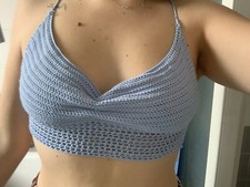 top uncinetto turchese